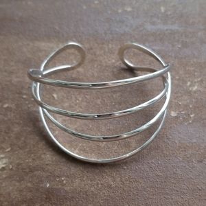 Silver Alloy Cuff Bracelet